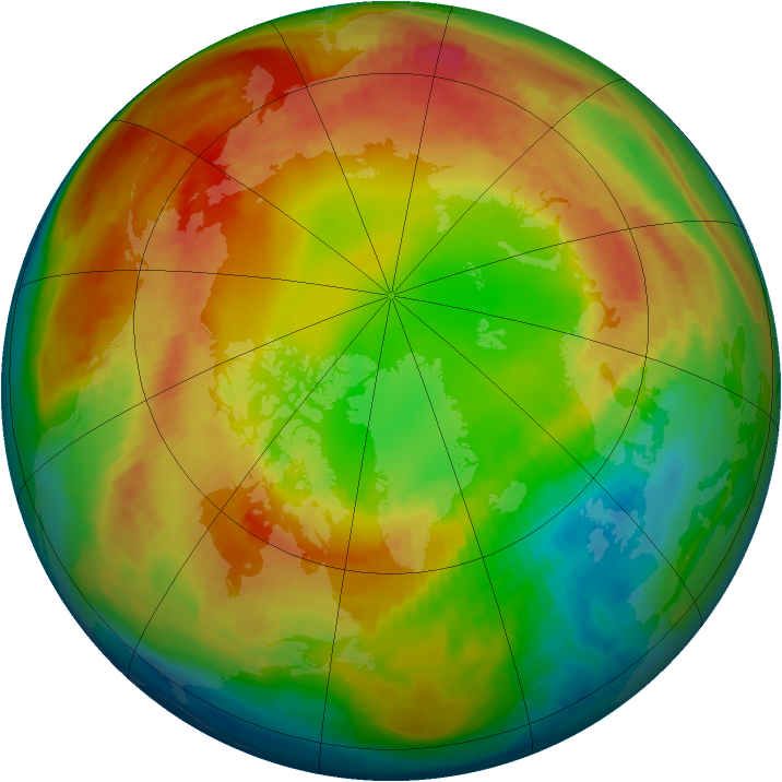 Arctic ozone map for 12 February 1998